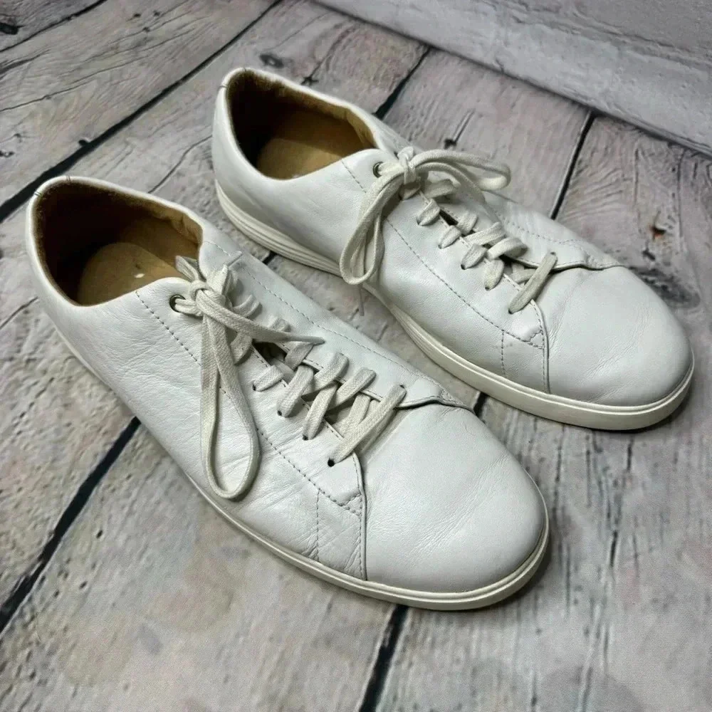 Cole Haan Crosscourt ll Casual Shoes Off White Leather Men's Size 12